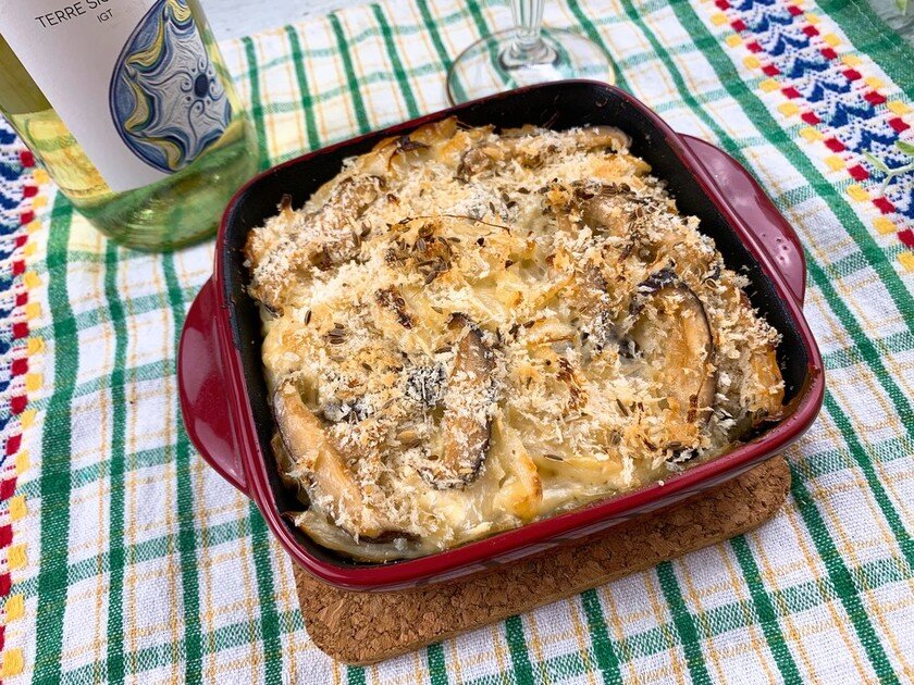 しいたけとじゃがいものサワークリーム焼き のレシピ Shiitake Recipe